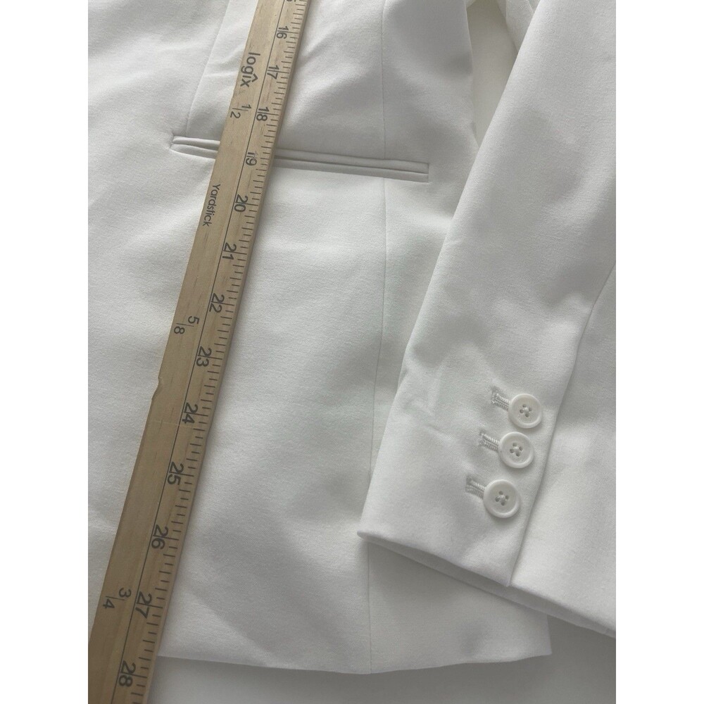 Calvin Klein White Blazer Women One Button Blazers Jacket Size 14 Career O - Picture 6 of 13